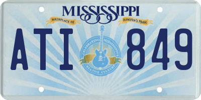MS license plate ATI849