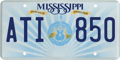 MS license plate ATI850