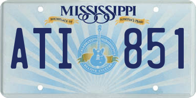 MS license plate ATI851