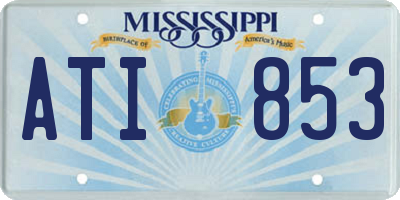 MS license plate ATI853