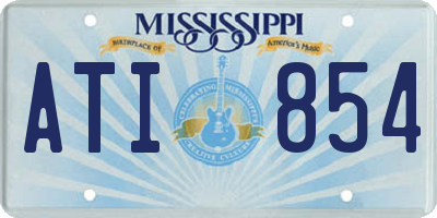 MS license plate ATI854
