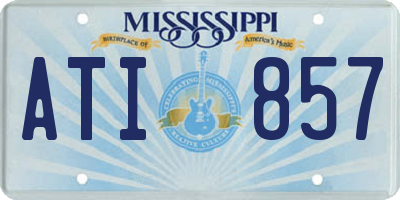 MS license plate ATI857