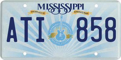 MS license plate ATI858