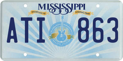 MS license plate ATI863