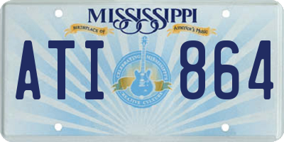 MS license plate ATI864