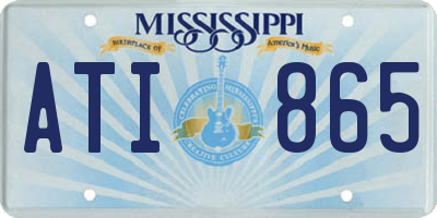 MS license plate ATI865