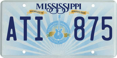 MS license plate ATI875