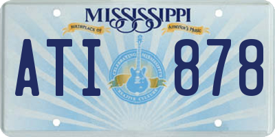 MS license plate ATI878