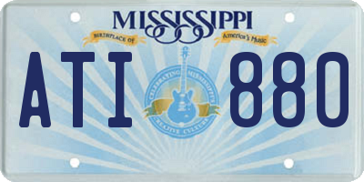 MS license plate ATI880