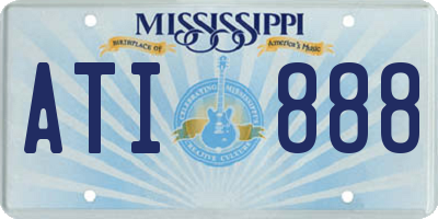 MS license plate ATI888