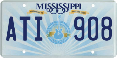 MS license plate ATI908