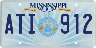 MS license plate ATI912