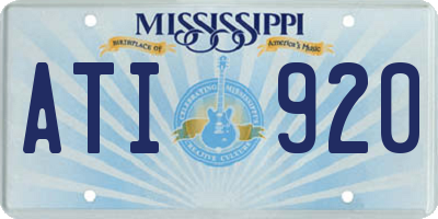 MS license plate ATI920