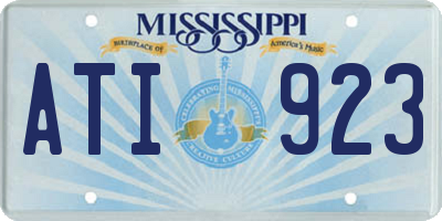 MS license plate ATI923