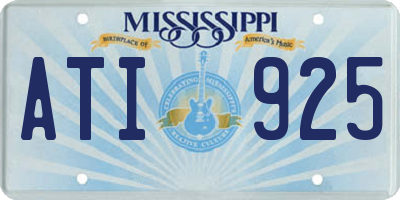 MS license plate ATI925