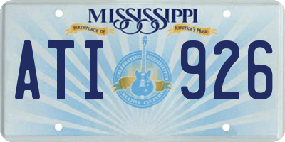 MS license plate ATI926