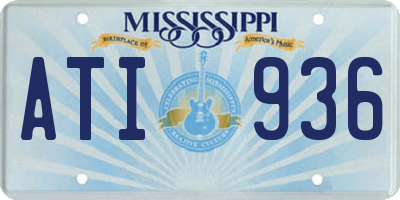 MS license plate ATI936