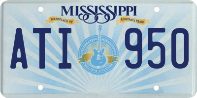 MS license plate ATI950