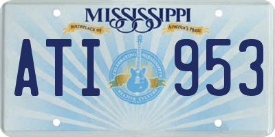 MS license plate ATI953