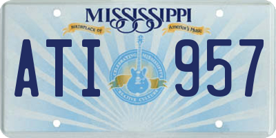 MS license plate ATI957