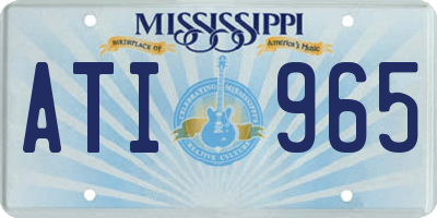 MS license plate ATI965