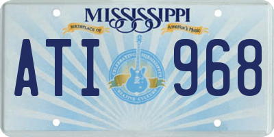 MS license plate ATI968