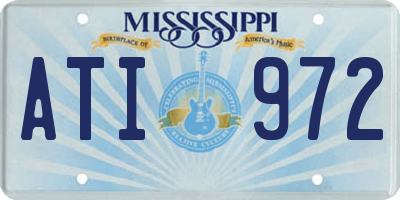 MS license plate ATI972
