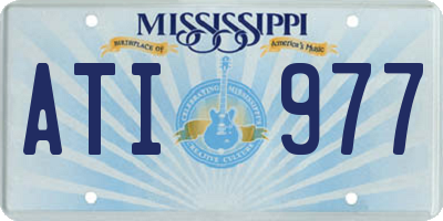 MS license plate ATI977
