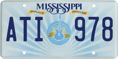 MS license plate ATI978