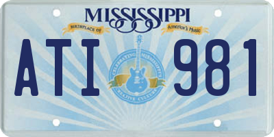 MS license plate ATI981