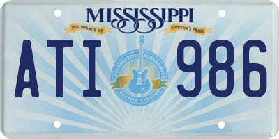 MS license plate ATI986