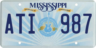 MS license plate ATI987