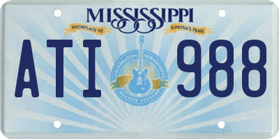 MS license plate ATI988