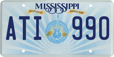 MS license plate ATI990