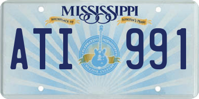 MS license plate ATI991