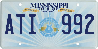 MS license plate ATI992
