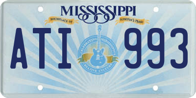 MS license plate ATI993