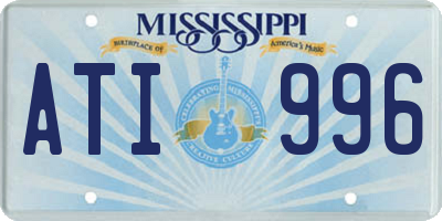 MS license plate ATI996