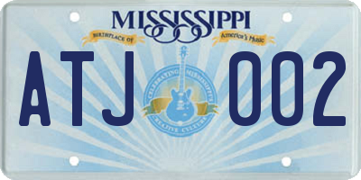MS license plate ATJ002