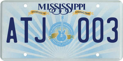 MS license plate ATJ003