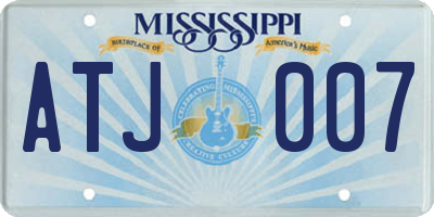 MS license plate ATJ007
