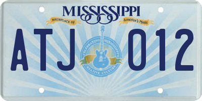 MS license plate ATJ012