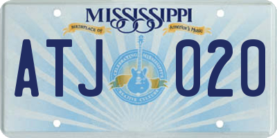 MS license plate ATJ020