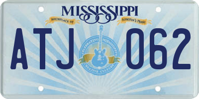 MS license plate ATJ062