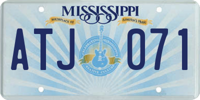 MS license plate ATJ071