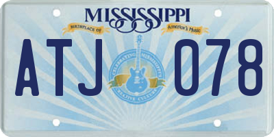 MS license plate ATJ078