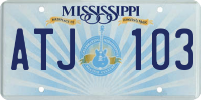 MS license plate ATJ103