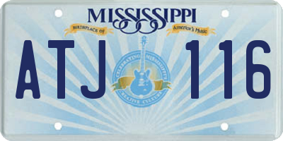 MS license plate ATJ116
