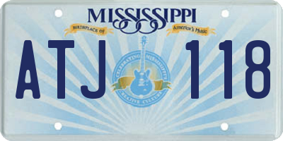 MS license plate ATJ118