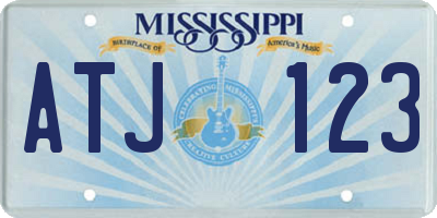 MS license plate ATJ123
